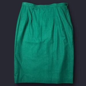 Vintage Pendleton Green High Waisted Wool Pencil Skirt
